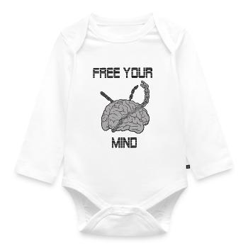 Free your mind - Baby Bio-Langarm-Body - Weiß - Vorne