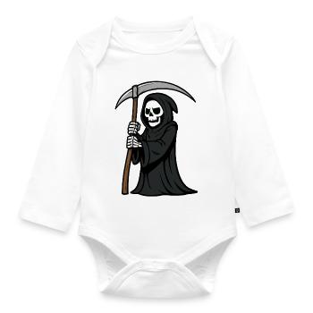 sensenmann comic - Baby Bio-Langarm-Body - Weiß - Vorne