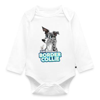 TEAM Border Collie Poil Court - Bleu Merle - Body Bébé bio manches longues - blanc - Devant