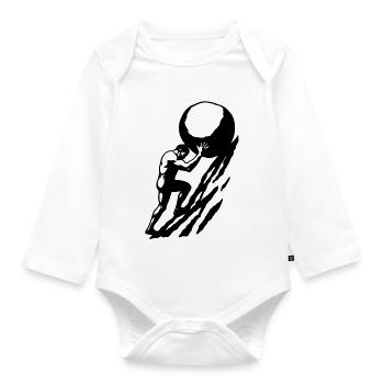 Sisiphus Black - Organic Longsleeve Baby Bodysuit - white - Front
