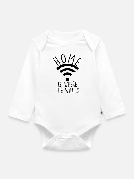 W-LAN IST HEIMAT - Baby Bio-Langarm-Body - Weiß