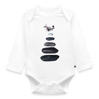 Kiesel und Orchidee zen - Baby Bio-Langarm-Body - Weiß - Vorne