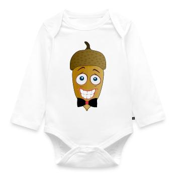 Eichel - Baby Bio-Langarm-Body - Weiß - Vorne