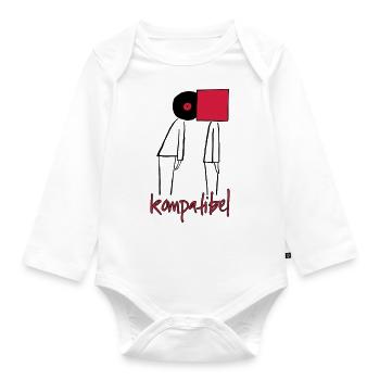 Vinyl Sammler Liebe - Baby Bio-Langarm-Body - Weiß - Vorne