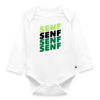 Mustard eat tasty spice paste - Organic Longsleeve Baby Bodysuit - white - Front