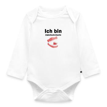 I am a dental technician - Organic Longsleeve Baby Bodysuit - white - Front