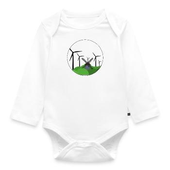 Windrad / Windmühle - Baby Bio-Langarm-Body - Weiß - Vorne