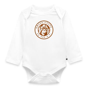 Logo Orangs-outans en détresse e.V. marron - Body Bébé bio manches longues - blanc - Devant
