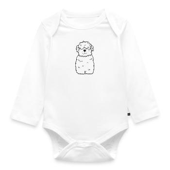 Dog drawing - Organic Longsleeve Baby Bodysuit - white - Front