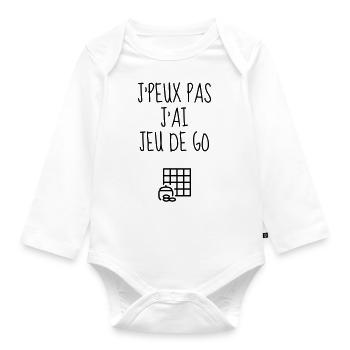 Go Game Spiel Jeu Sport Strategy - Organic Longsleeve Baby Bodysuit - white - Front