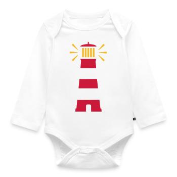 lighthouse - Organic Longsleeve Baby Bodysuit - white - Front