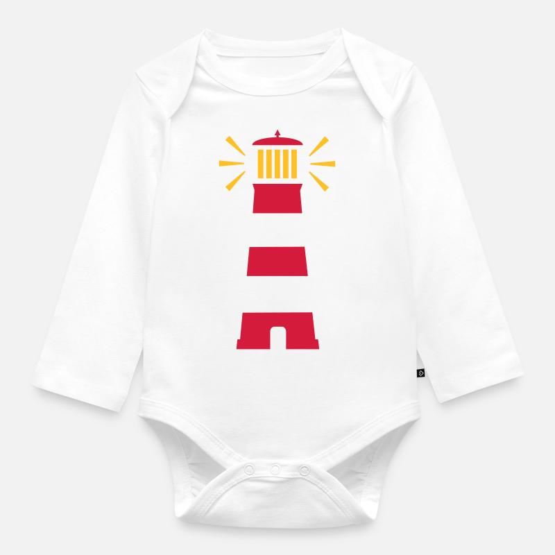 Leuchtturm - Baby Bio-Langarm-Body - Weiß