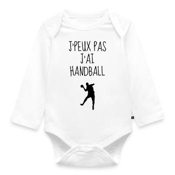 Handball Handballer Handballeur Sport Winner - Organic Longsleeve Baby Bodysuit - white - Front