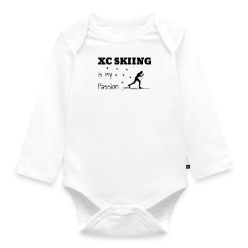 Langlaufen / Langlauf / eislaufen / Langläufer - Baby Bio-Langarm-Body - Weiß - Vorne