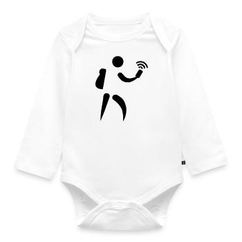 Geocaching - Baby Bio-Langarm-Body - Weiß - Vorne