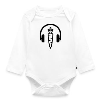 Vegetarier / Vegetarismus / Vegan / Vegetarierin - Baby Bio-Langarm-Body - Weiß - Vorne