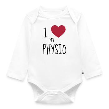 Krankengymnast / Krankengymnastin / Physio / - Baby Bio-Langarm-Body - Weiß - Vorne