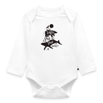 Wir sind erde - Baby Bio-Langarm-Body - Weiß - Vorne