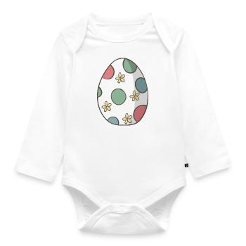 Easter egg - Organic Longsleeve Baby Bodysuit - white - Front