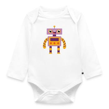 robot - Body Bébé bio manches longues - blanc - Devant