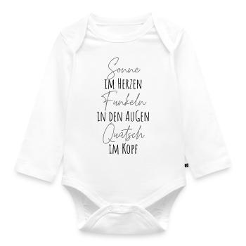 Sonne, Funkeln, Quatsch - Baby Bio-Langarm-Body - Weiß - Vorne