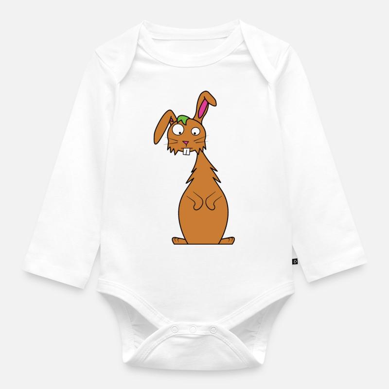 Hase - Baby Bio-Langarm-Body - Weiß