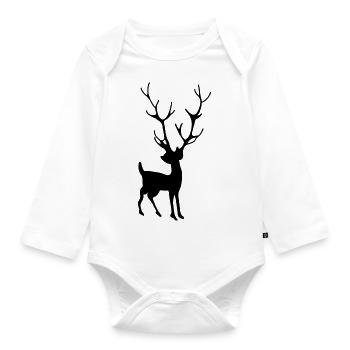 Hirsch Wald Geweih - Baby Bio-Langarm-Body - Weiß - Vorne