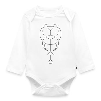 Mond - Moon - Baby Bio-Langarm-Body - Weiß - Vorne