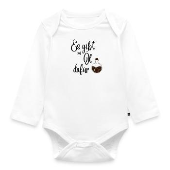 There is an oil for it - Organic Longsleeve Baby Bodysuit - white - Front