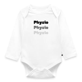 PHYSIO PHYSIO PHYSIO Physiotherapie Geschenkideen - Baby Bio-Langarm-Body - Weiß - Vorne