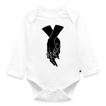 Mains paire amour - Body Bébé bio manches longues - blanc - Devant