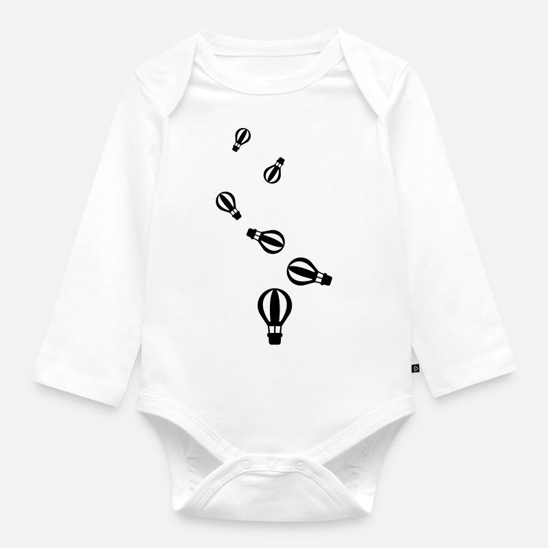 Icône de montgolfière - Body Bébé bio manches longues - blanc