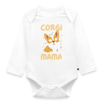Corgi Mama Funny Corgi Dog Owner - Baby Bio-Langarm-Body - Weiß - Vorne