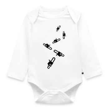Chainsaw Icon Icon - Organic Longsleeve Baby Bodysuit - white - Front