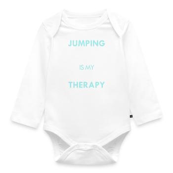 Trampoline Jumping as Therapy Hobby Trampolinist - Organic Longsleeve Baby Bodysuit - white - Front