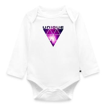 UNIQUE (Galaxy) - Organic Longsleeve Baby Bodysuit - white - Front