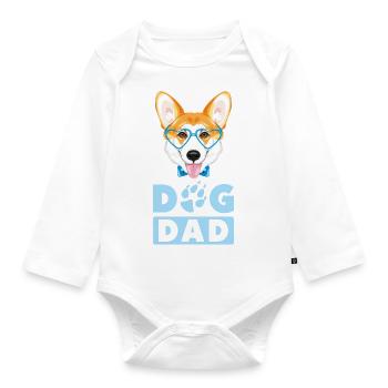 Walisischer Corgi Hund Vater - Baby Bio-Langarm-Body - Weiß - Vorne
