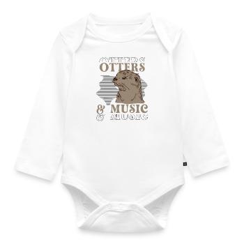 Notes de musique de Sea Otter, musicien, Forest - Body Bébé bio manches longues - blanc - Devant