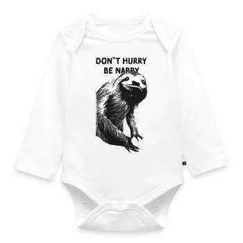 Ne vous dépêchez pas d’être nappy chemise de sommeil lève-tard fatigué - Body Bébé bio manches longues - blanc - Devant