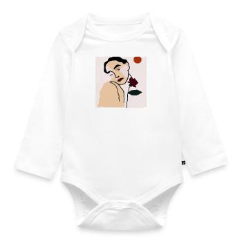 Man and Rose - Baby Bio-Langarm-Body - Weiß - Vorne