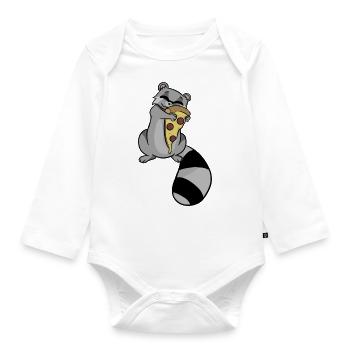 Raton laveur, Sketchlu, Chemise , Mignon, Animaux, Enfants - Body Bébé bio manches longues - blanc - Devant