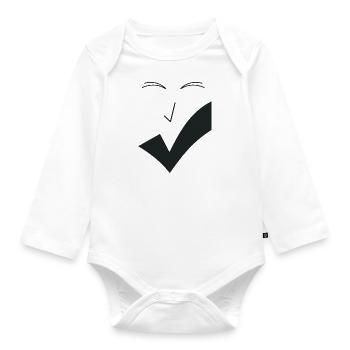 Feines Lächeln - Feines Gesicht F04. . - Baby Bio-Langarm-Body - Weiß - Vorne