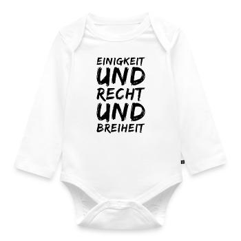 Freiheit - Baby Bio-Langarm-Body - Weiß - Vorne