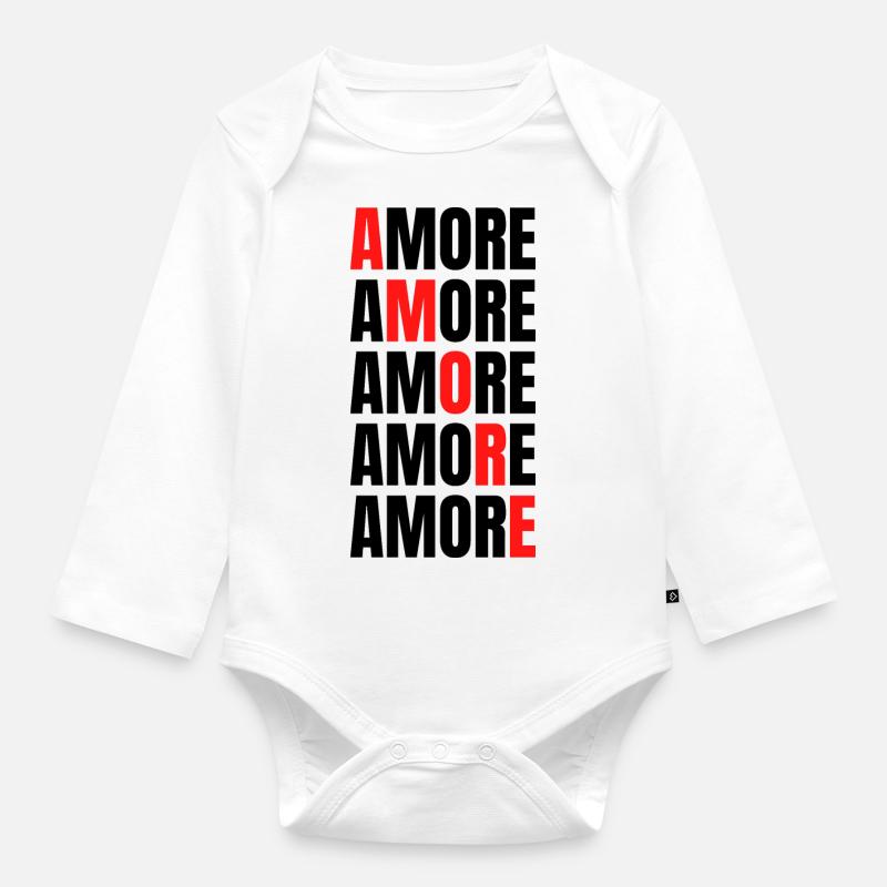 Amore - Body Bébé bio manches longues - blanc