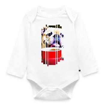 FRENCHIE Chien bouledogue Français - Body Bébé bio manches longues - blanc - Devant