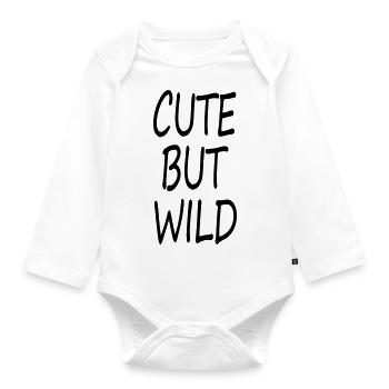 CUTE BUT WILD - Baby Bio-Langarm-Body - Weiß - Vorne