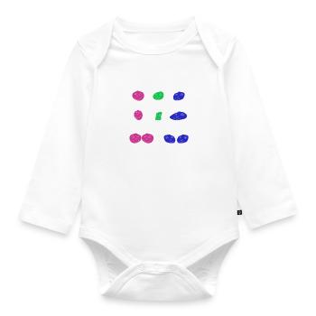 Mir Egal ich mag lieber Roboter - Baby Bio-Langarm-Body - Weiß - Vorne