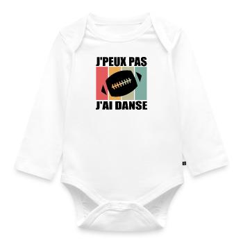 J'PEUX PAS J'AI RUGBY - Body Bébé bio manches longues - blanc - Devant