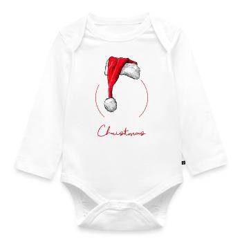Santa Neufundländer Merry Christmas Neufi Wilsigns - Baby Bio-Langarm-Body - Weiß - Vorne