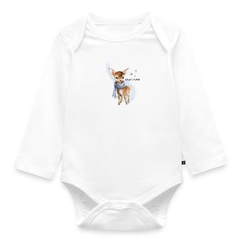 Rehkitz - Stay Cute Motiv | Weihnachtskollektion - Baby Bio-Langarm-Body - Weiß - Vorne